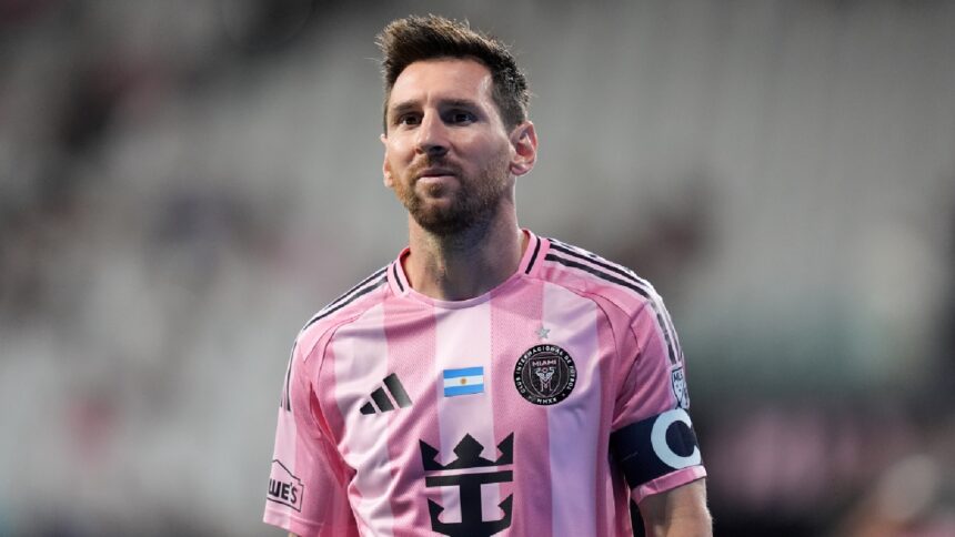 Lionel Messi suffered a hamstring injury scared during his last MLS match before the FIFA World Cup 2026. (AP Photo)