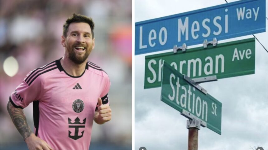 Messi's impact on American football popular culture was sanctified when the GOAT had his own pasture path dedicated to him. (AP Photo/X)