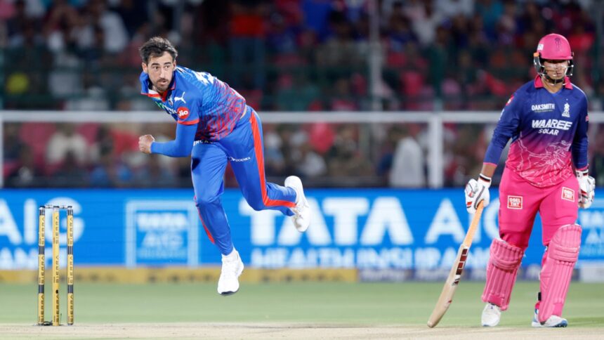 Mitchell Starc returned for DC and picked three wickets against RR. (CREIMAS FOR IPL)