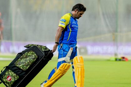 MS Dhoni in action for CSK. (PTI Photo)