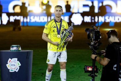 Cristiano Ronaldo fired Al Nassr to the SPL title with a brace in a 4-1 win. (Reuters Photo)