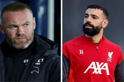 Wayne Rooney slammed Mo Salah's social media post ahead of his Liverpool farewell match at Anfield. (Reuters Photo)