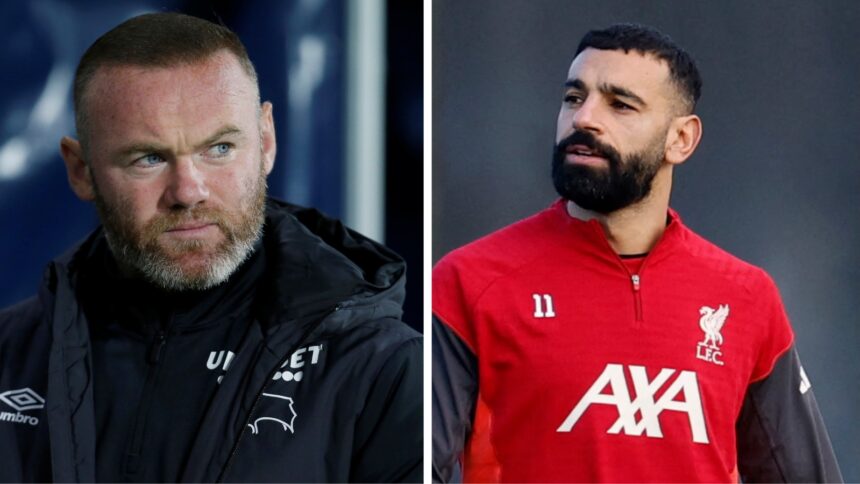 Wayne Rooney slammed Mo Salah's social media post ahead of his Liverpool farewell match at Anfield. (Reuters Photo)