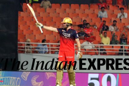 RCB batsman Phil Salt playing a shot against PBKS during IPL 2025 Qualifier; one match played at New PCA Stadium in Mullanpur on Thursday. (Express Photo by Kamleshwar Singh)