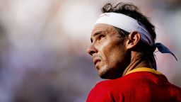 PARIS - Rafael Nadal during the doubles match with Carlos Alcaraz against Tallon Greekpoor and Wesley Koolhof, during the Olympic Games. Os: Tennis Doubles, Greek Track Koolhof/nadal Alcaraz, Paris - 30 Jul 2024