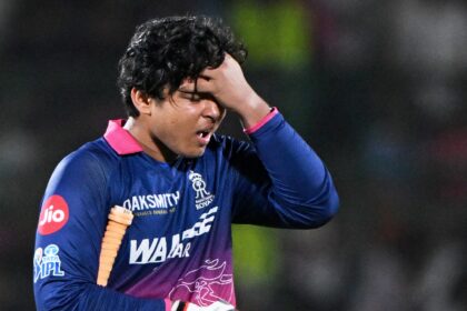 IPL 2026 Points Table Update: Rajasthan Royals' Vaibhav Sooryavanshi reacts after losing his wicket during the Indian Premier League cricket match against Lucknow Super Giants. (AP Photo)