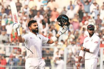 Eden Gardens Test: Virat Kohli celebrates his century