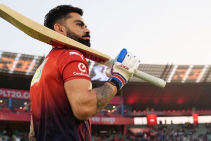 Virat Kohli of Royal Challengers Bengaluru during Match 54 of the TATA Indian Premier League 2026 between Royal Challengers Bengaluru and Mumbai Indians at Shaheed Veer Narayan Singh International Cricket Stadium, Raipur, India, on May 10, 2026. (Photo by Faheem Hussain / CREIMAS for IPL)
