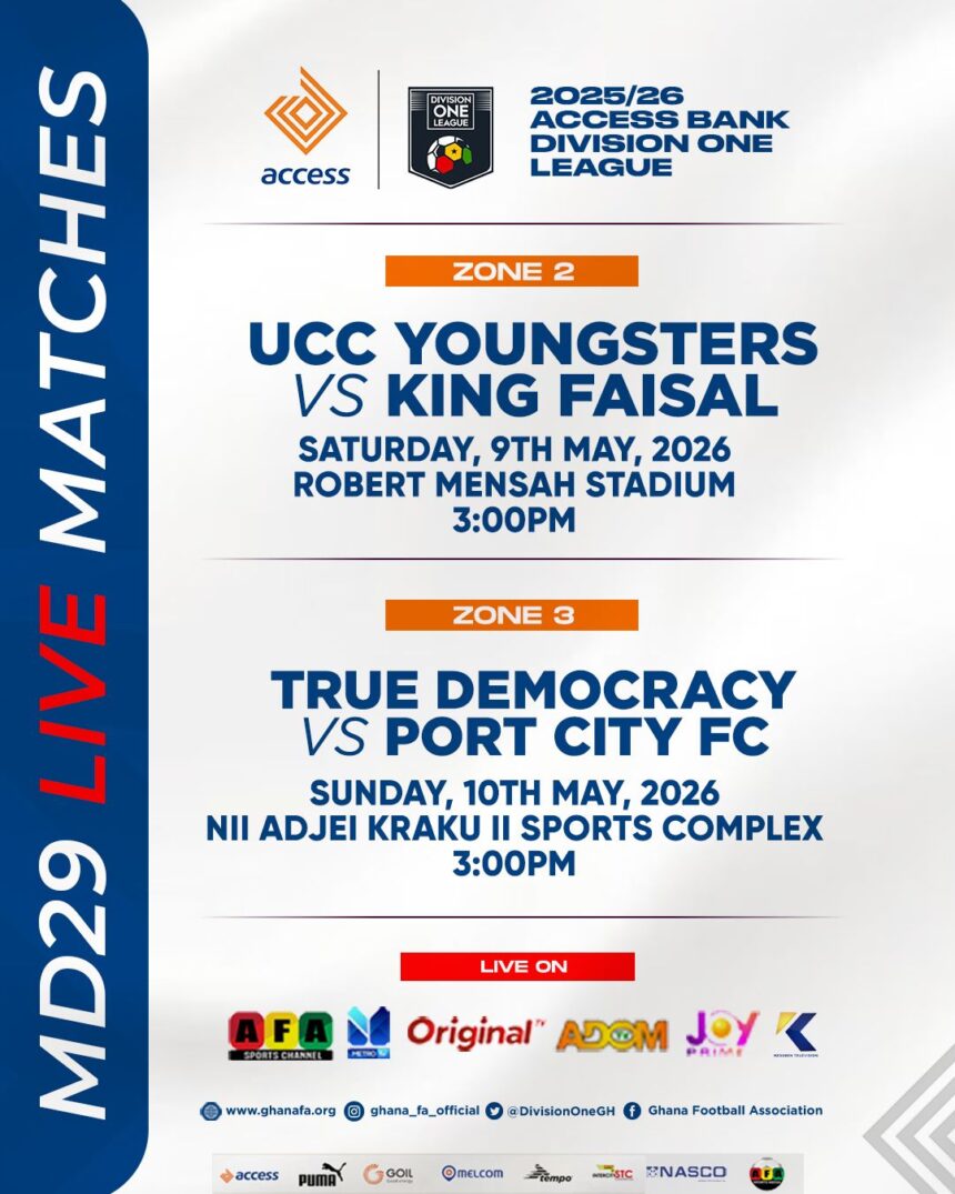 UCC Youngsters vs King Faisal, True Democracy vs Port City live on TV