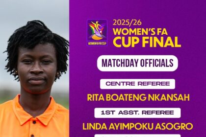 Rita Nkansah leads match officials for Women's FA Cup final
