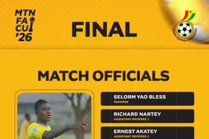 FIFA Referee Selorm Yao Bless to officiate 2025/26 MTN FA Cup final
