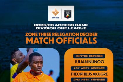 FIFA Referee Julian Nunoo to handle NA GOD vs Golden Warriors relegation playoff