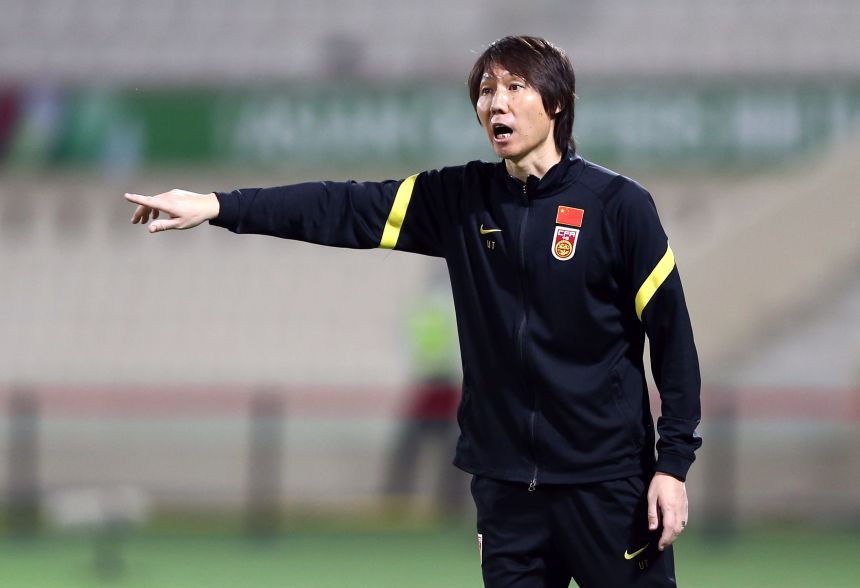 Li Tie coaches China's national team in 2021.