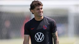 Christian Pulisic of the US during training at Great Park Sports Complex, in Irvine, California, on Tuesday.