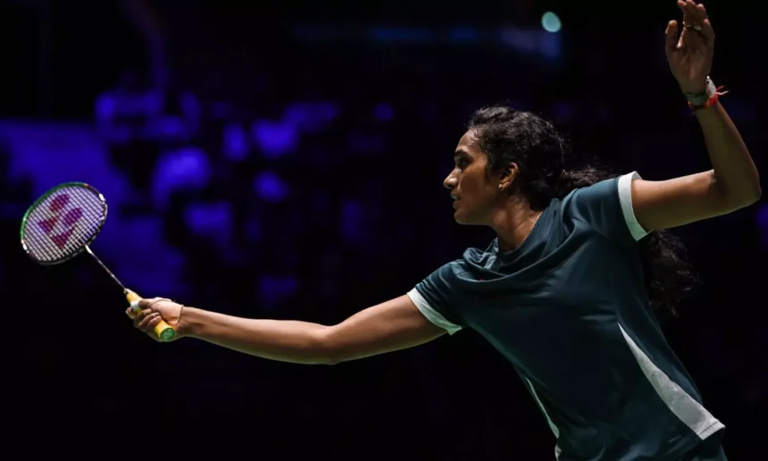 PV Sindhu in action at the 2025 BWF World C