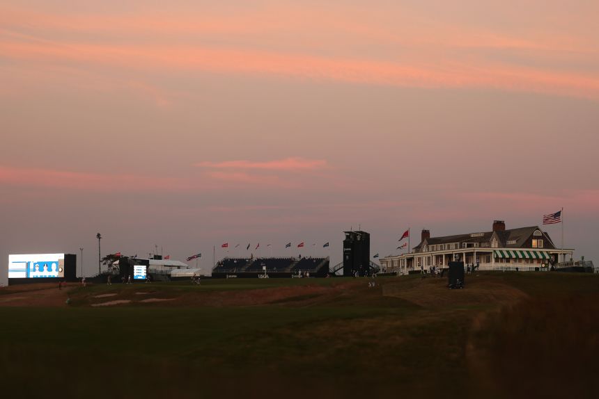 A view of the clubhouse during the first round of the 126th US Open at Shinnecock Hills Golf Club In Southampton, New York on Thursday.