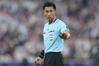 Match Referee Ma Ning from China at the AFC Asian Cup final match between Jordan and Qatar at Lusail Stadium on February 10, 2024 in Lusail City, Qatar.