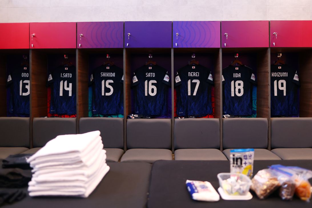 A view inside the clean Japan locker room is seen prior to the FIFA U-17 Women's World Cup Morocco 2025 Group F match between Japan and New Zealand at Football Academy Mohammed VI on October 19, 2025 in Rabat, Morocco.