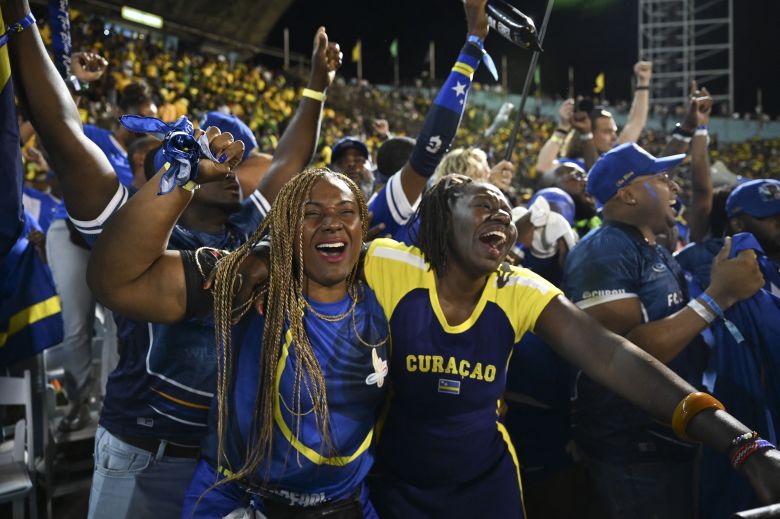 Curaçao fans celebrate qualyifing for this year's World Cup.