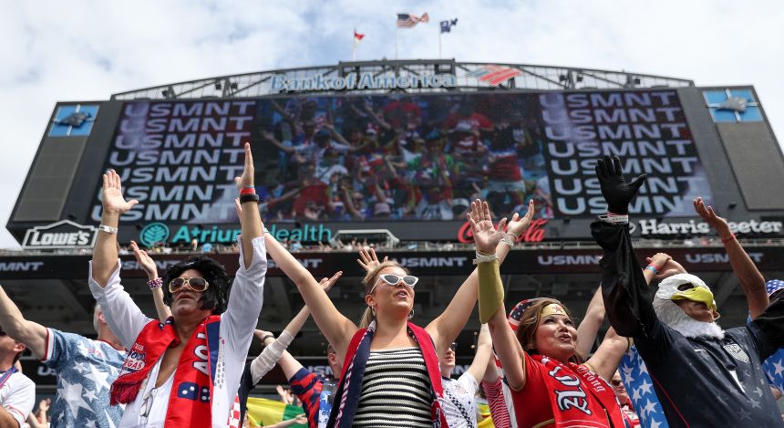 Fans cheer before the US-Senegal match in Charlotte, North Carolina, on May 31.