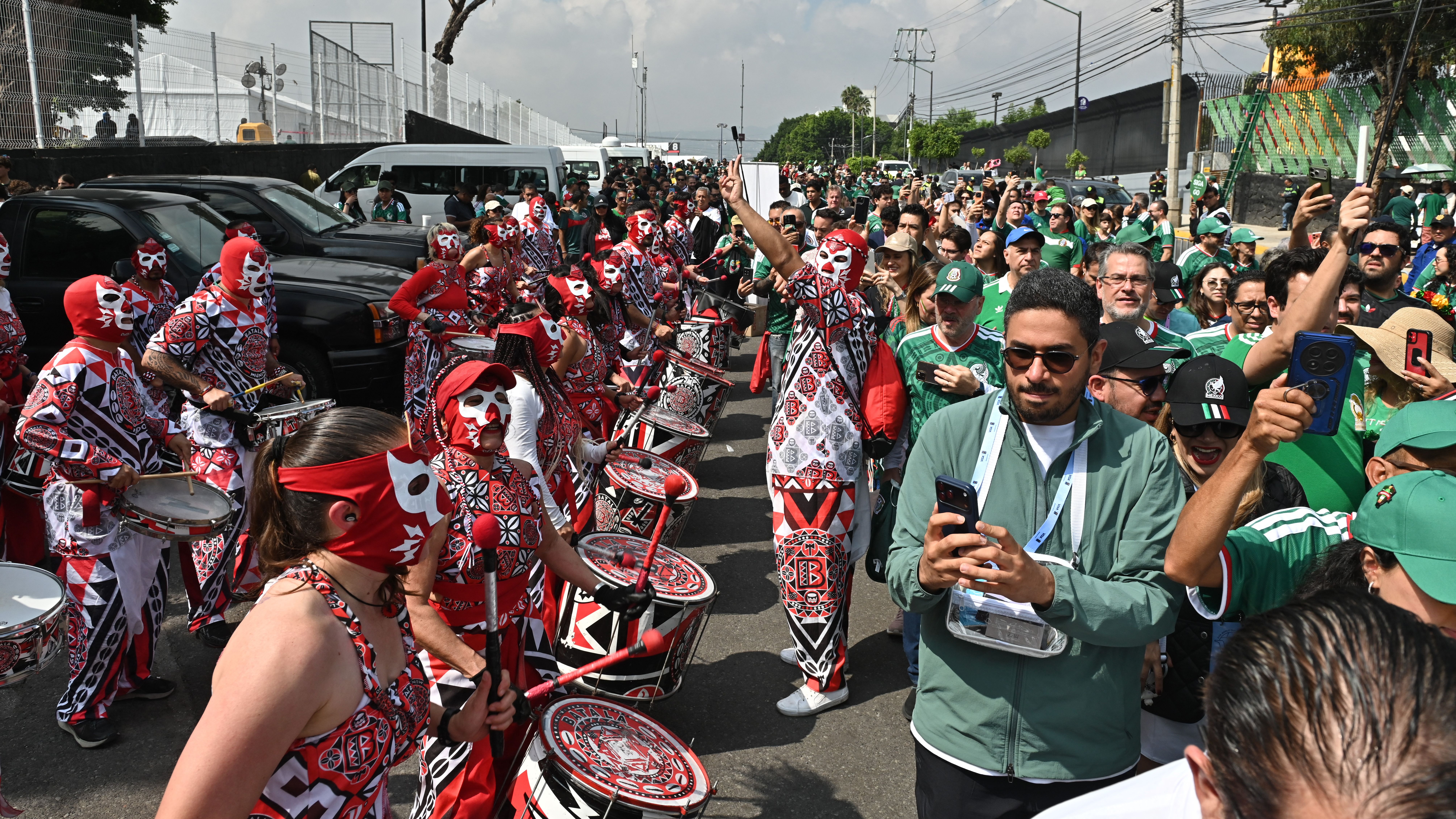 Mexico supporters gather outside the stadium ahead of the 2026 World Cup Group A football match between Mexico and South Africa at the Mexico City Stadium in Mexico City on June 11, 2026. (Photo by Mario Vazquez / AFP via Getty Images)