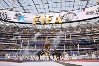 Performers during one of the opening ceremonies ahead of the USA-Paraguay match earlier this month.