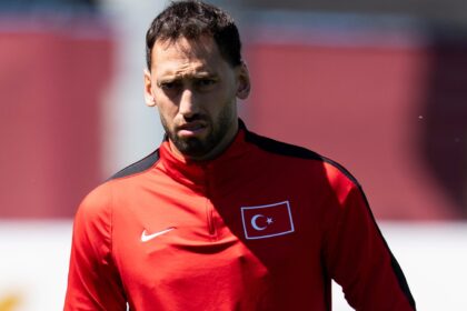 Turkey football team captain Hakan Calhanoglu in action. (AP)