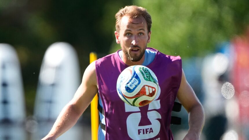 Harry Kane was asked about the quality of the pitch at their first friendly in Tampa. He called it poor. A gust of American taunts for whining flew his way, though he was only answering questions. (AP Photo)