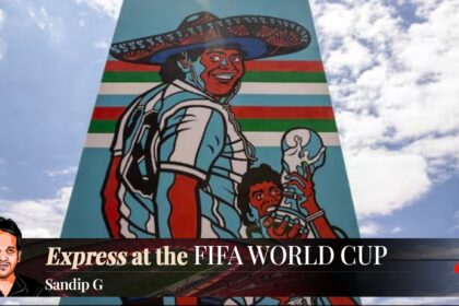 A mural inside the Azteca Stadium where he scored the Hand of God goal in 1986 World Cup. (Special arrangement)
