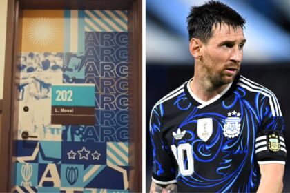 Lionel Messi's room at Argentina's Team Base Camp at the Origin Hotel in Kansas is 202 this time. (X/AP Photo)