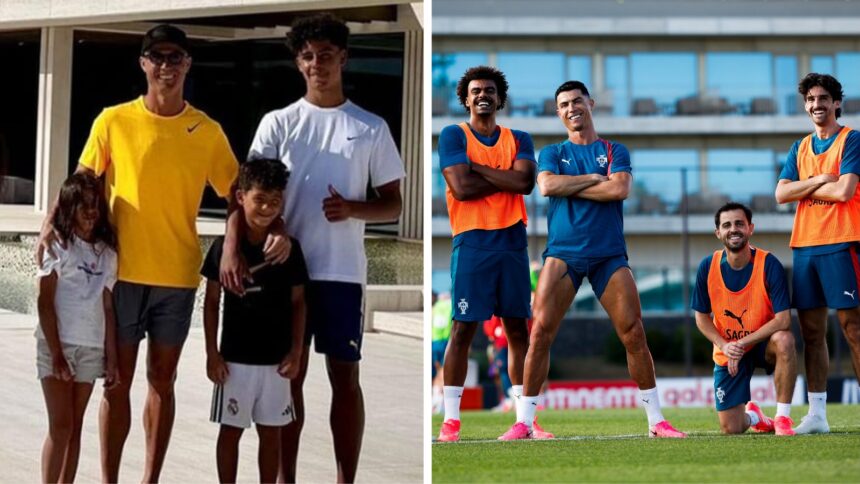 Just a day afte posting a picture with his family, Ronaldo was leading the opening training session, the first lap of what Portugal hopes will be the longest journey in their history. (Instagram)