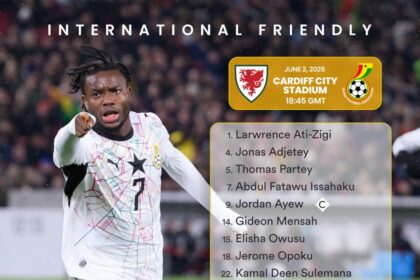 Ati-Zigi starts; Ayew leads attack as Ghana face Wales in Cardiff