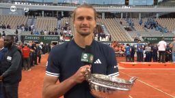 <p>Alexander Zverev talks to TNT Sports after his five-set thriller against Flavio Cobolli for his first career major title. </p>