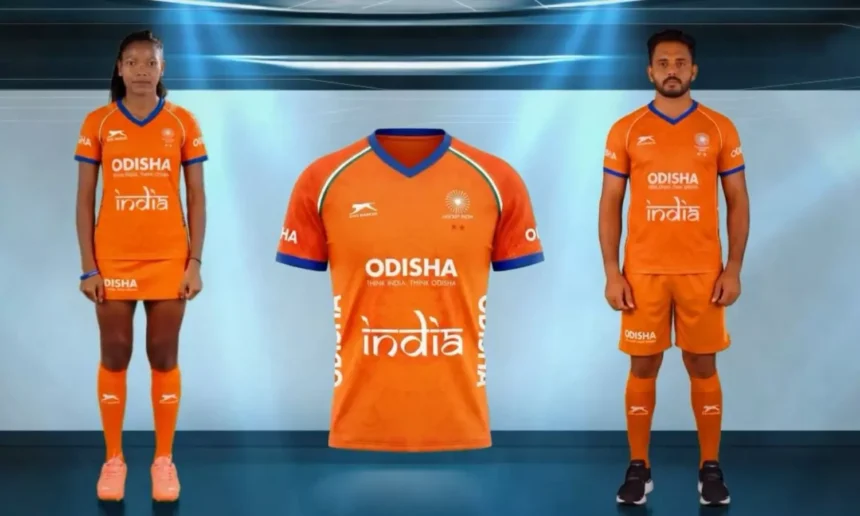 Captain Harmanpreet Singh bcaks Indias new saffron Hockey kit
