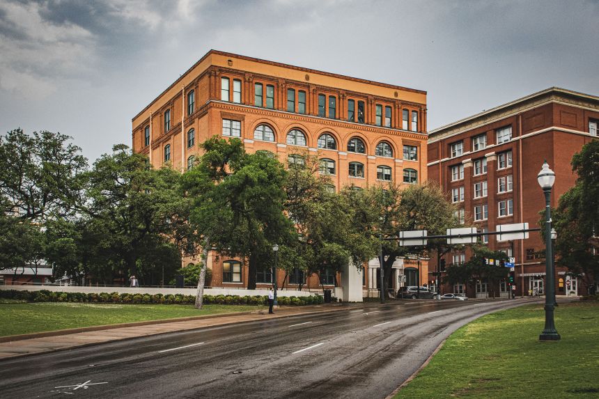 The site of the assassination of JFK on November 22, 1963 at Dealey Plaza in Dallas.