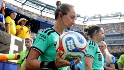 EAST RUTHERFORD, NEW JERSEY - JUNE 25: Referee Tori Penso walks out of the tunnel for the second half during the FIFA World Cup 2026 Group E match between Ecuador and Germany at New York New Jersey Stadium on June 25, 2026 in East Rutherford, New Jersey. (Photo by Alexander Hassenstein/Getty Images)