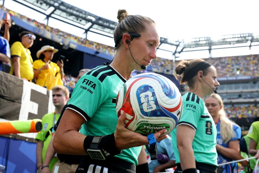 Tori Penso was the head referee for two men’s FIFA World Cup matches this summer.