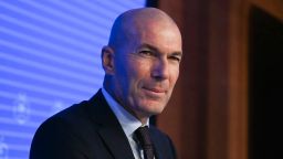 Former French international football player Zinedine Zidane arrives at the press conference to present him as the new head coach of France national football team at the French Football Federation headquarters (FFF) in Paris on July 28, 2026. The former France playmaker, who won the 1998 World Cup and the 2000 European Championship as a player, has been appointed head coach of the French national team, succeeding Didier Deschamps, the French Football Federation (FFF) announced. Zidane takes over from his former teammate Deschamps, who had been in charge since 2012; Deschamps' tenure ended with a fourth-place finish at the 2026 World Cup, following a title win in 2018 and a final appearance in 2022. (Photo by LOU BENOIST / AFP via Getty Images)