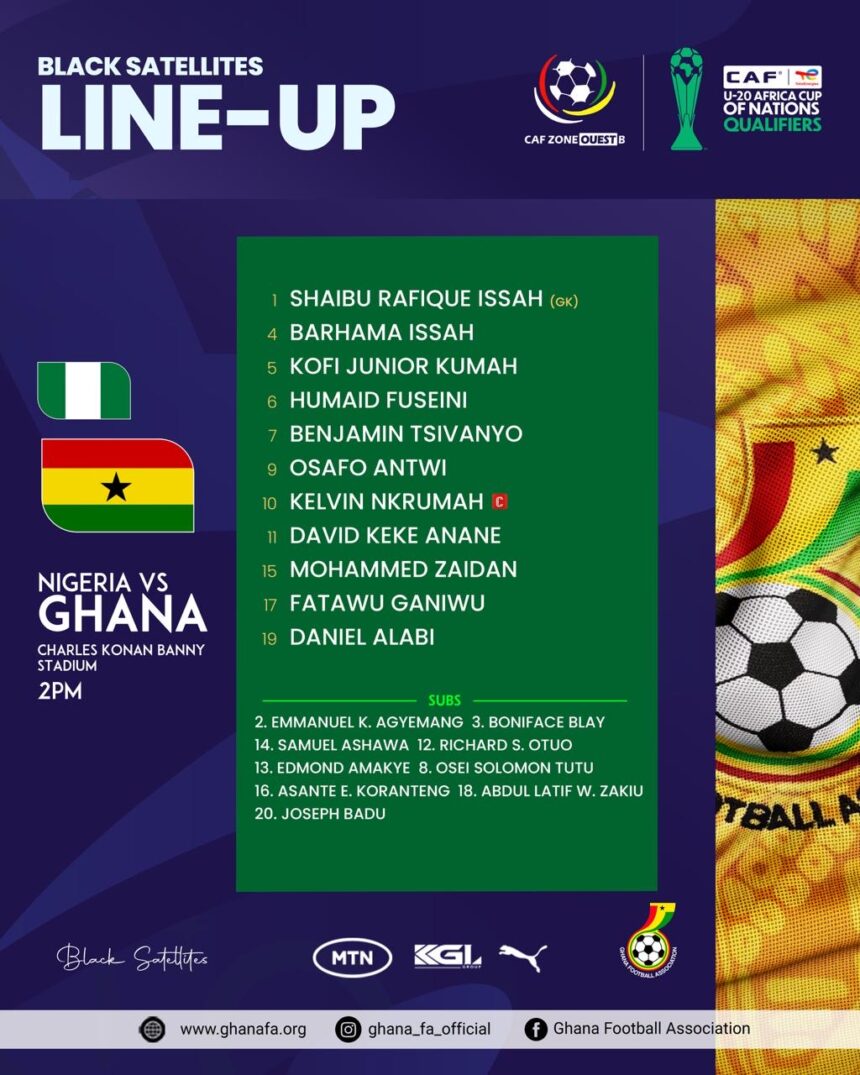 WAFU B U20: Maxwell Konadu names Black Satellites starting XI for Nigeria showdown