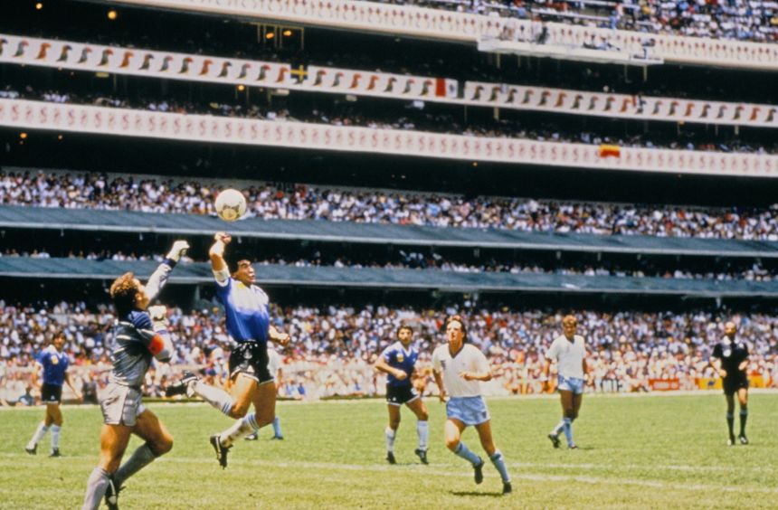 Diego Maradona’s “Hand of God” goal at the 1986 World Cup is an infamous blight in soccer lore, which was balanced out by the divine “Goal of the Century” he scored roughly five minutes later.