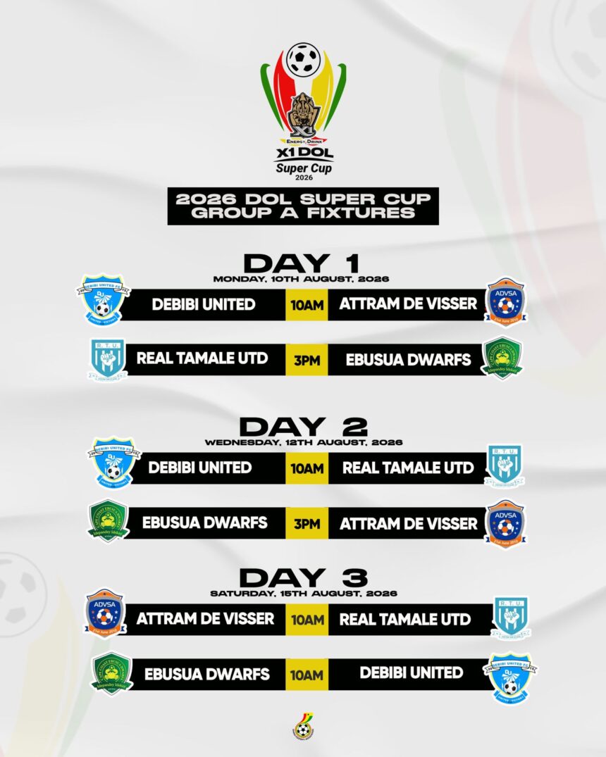 Debibi United Face Attram De Visser in 2026 X1 DOL Super Cup Opener as Fixtures Are Announced