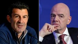 Luis Figo, left, said FIFA boss Gianni Infantino "must go."