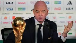 FIFA president Gianni Infantino speaks during a World Cup news conference in June.