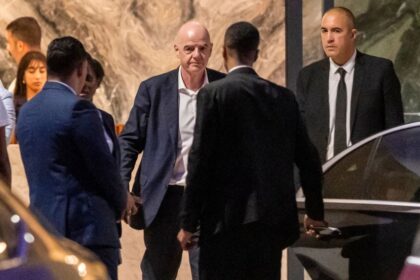 FIFA president Gianni Infantino leaves after attending a Women's Africa Cup of Nations match in Rabat, Morocco on Wednesday.