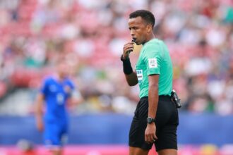 Omar Abdulkadir Artan, seen here in 2025, was due to become the first Somali to referee a match at the World Cup.