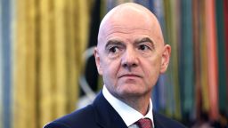 FIFA President Gianni Infantino attends a meeting at the White House in Washington, DC, on November 17, 2025.