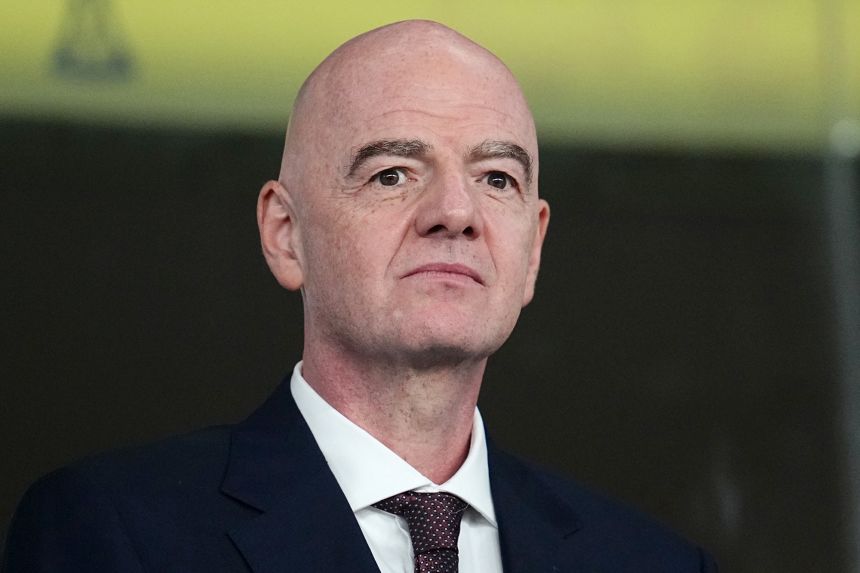 Gianni Infantino looks on during the AFCON Round of 16 match between South Africa and Cameroon at Al Medina stadium, Rabat, Morocco, on January 4.