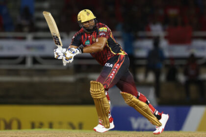 Shamar Joseph gestures at Kieron Pollard before celebrating his dismissal in fiery CPL clash