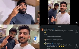 1790143590983_axar-patel-and-jasprit-bumrah Jasprit Bumrah gets custom pillow in Japan, Sanjana Ganesan reacts hilariously