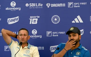 1737198395709_cricket-ind-presser Ajit Agarkar and Rohit Sharma Press